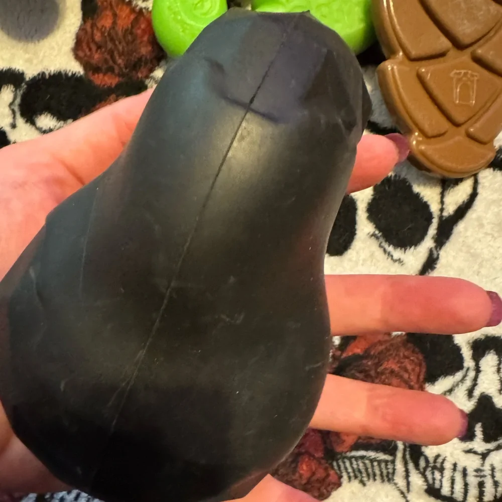 Bark Box Super Chewer heavy rubber chew toy XL dog toy NEW Onyx Graphite coal